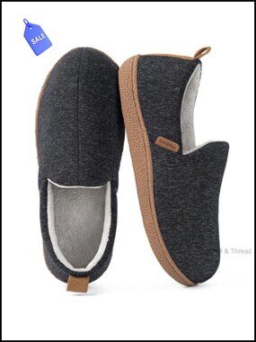 Memory Foam Slippers Cozy House Shoes Non-Slip TPR Sole Washable